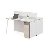 Wise-C Office Desk Workbench with Partition and Side Cabinet - Gavisco Office Furniture